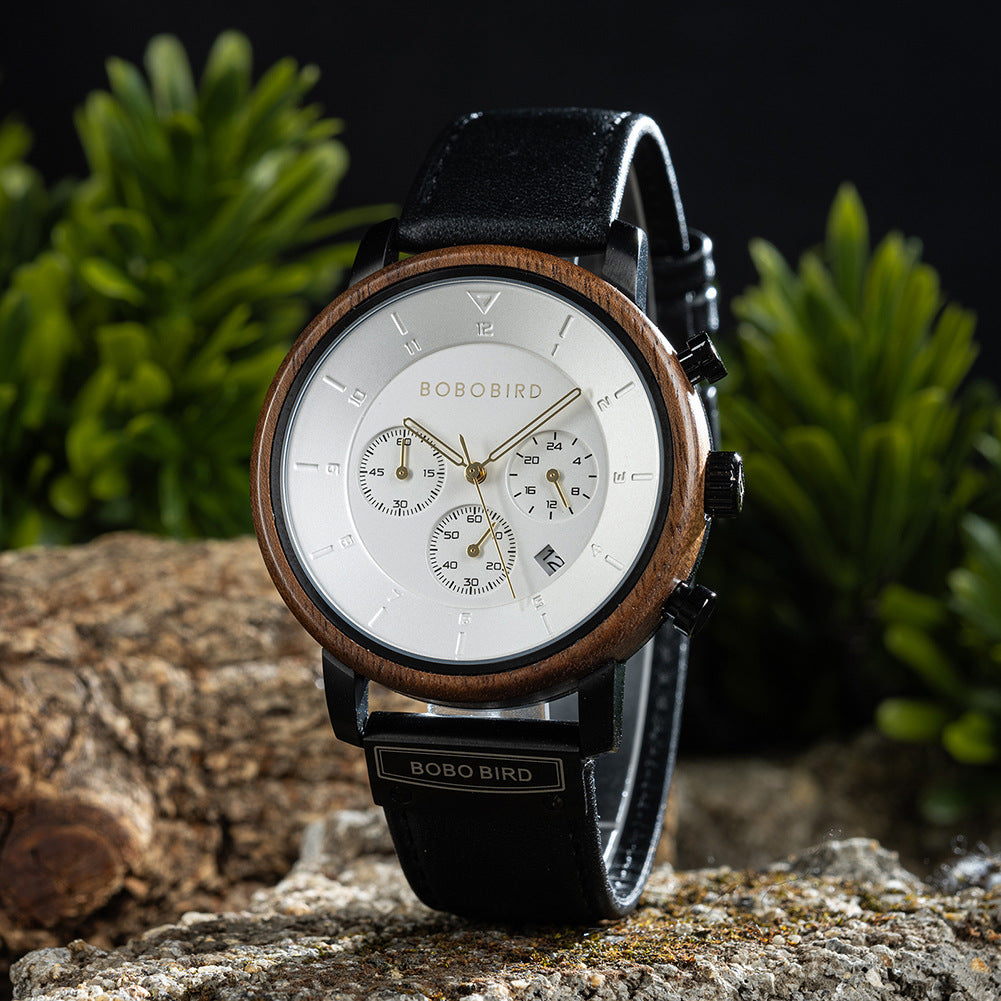 Montre vintage homme en bois