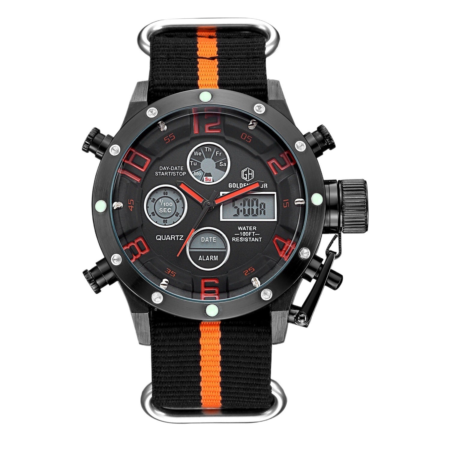 Fashionable Multifonctionnelle Waterproof Watch pour hommes