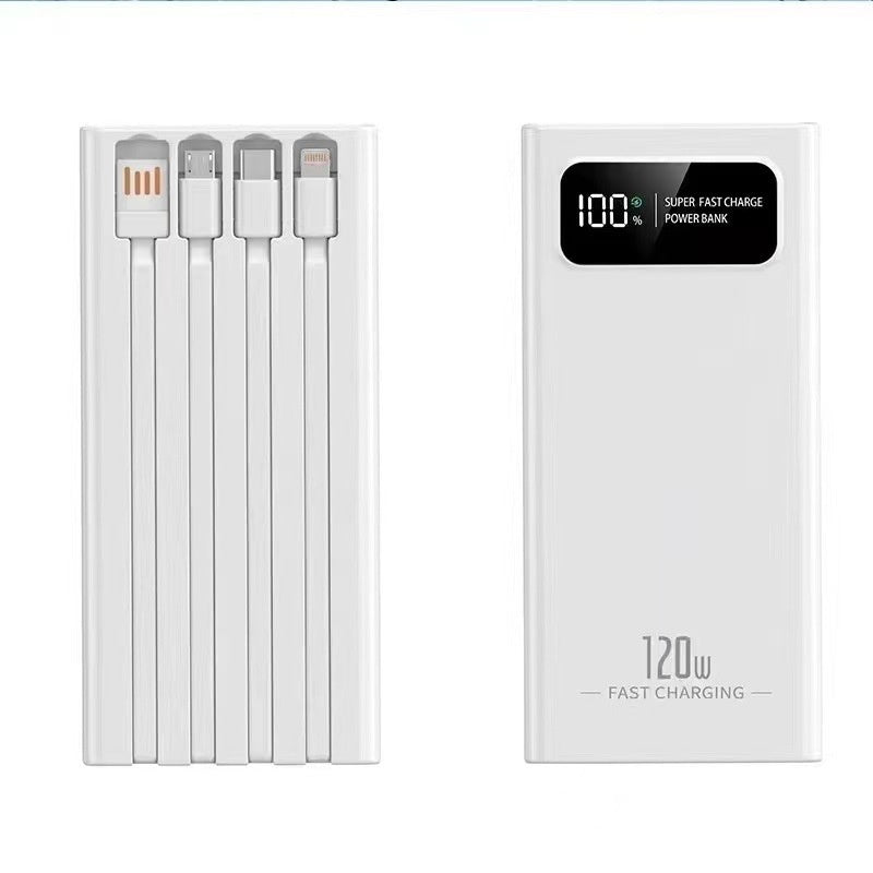 120W Power Bank 20000 mAh High-Capacity Portable Charger Compact Four-Port Cell Phone Po