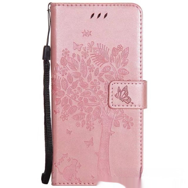 S23 Boite de téléphone mobile pour chat et arbre