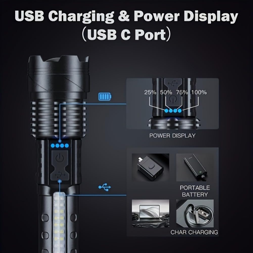 LED Super puissante lampe de torche rechargeable