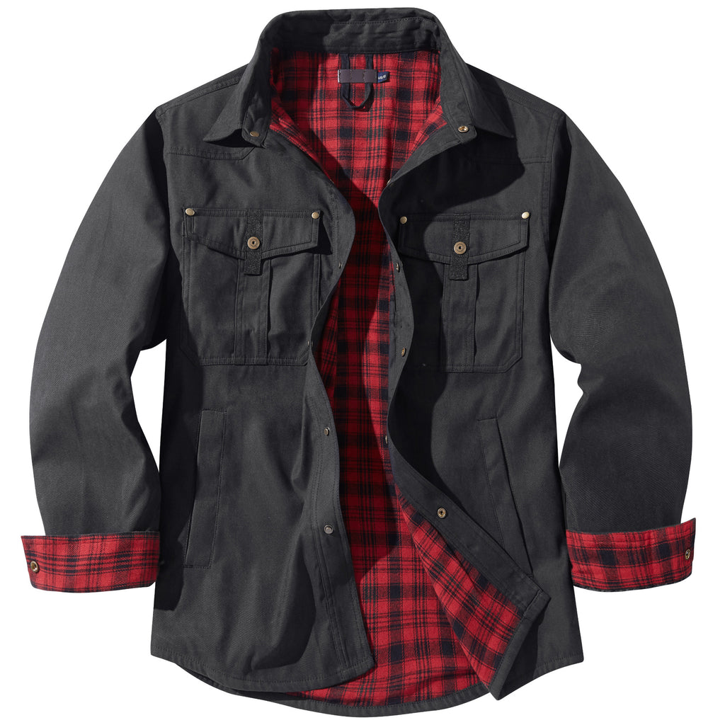Homme Plus Taille Laps Plaid Flannel Casual Veste European American Retro Western Style Jac