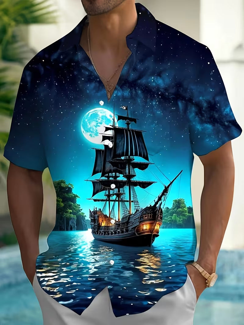 Chemise à manches courtes imprimées pour hommes