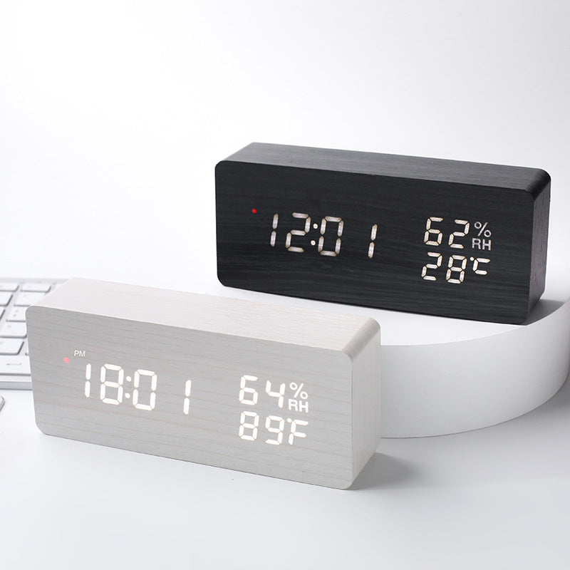 Intelligent Radio Control Clock LED bois électronique température numérique et humidité