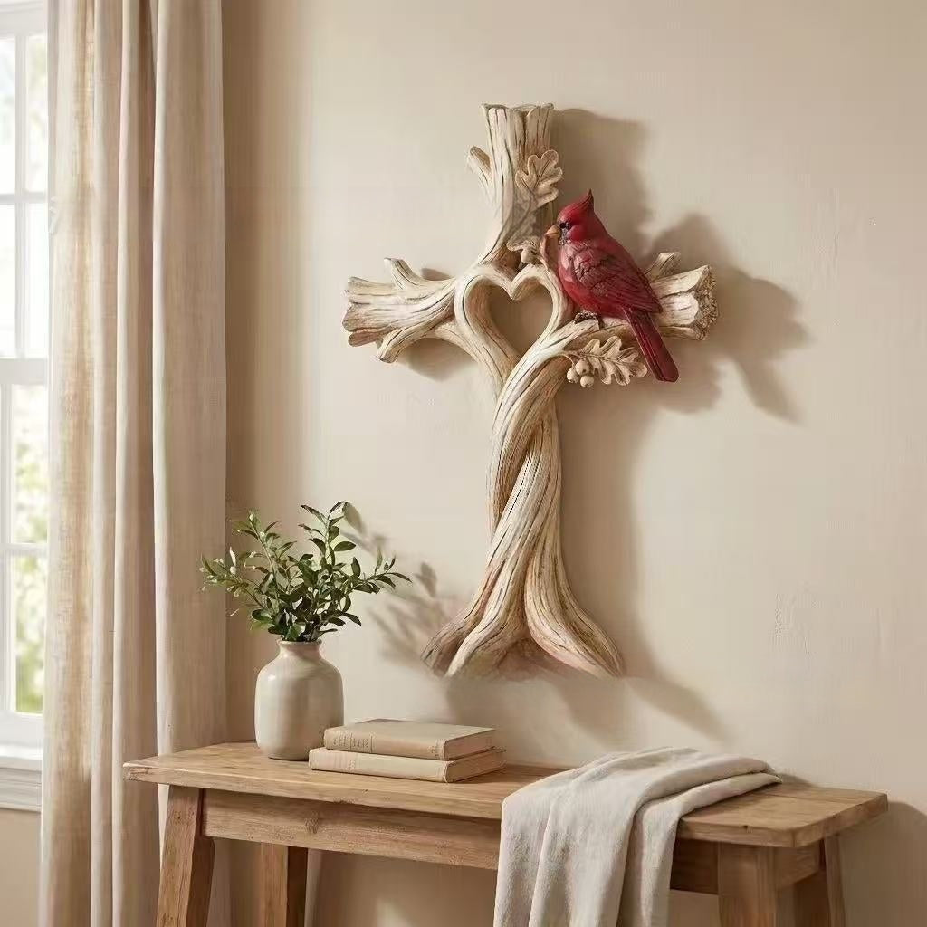 Décoration en bois sculpté à la main de la croix