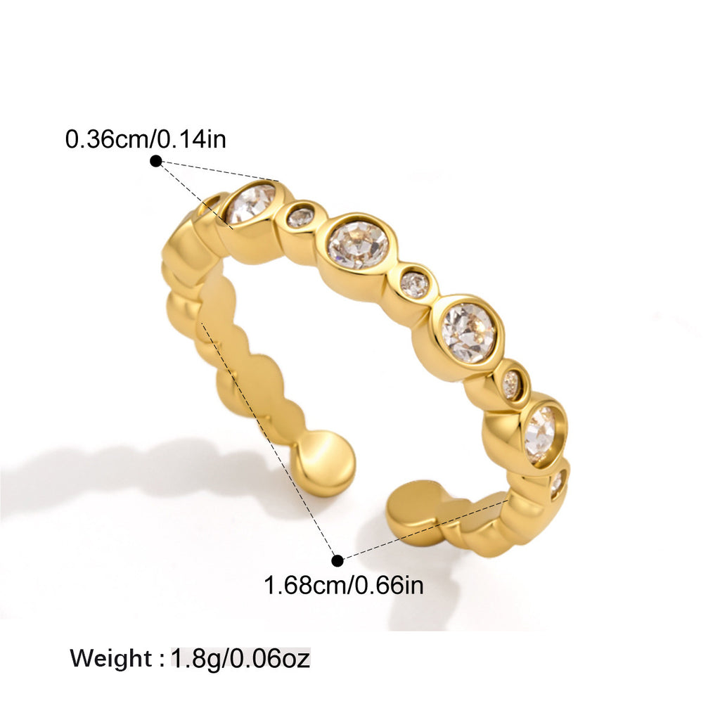 Twist Zircon anneau en acier titane Niche et haut de gamme