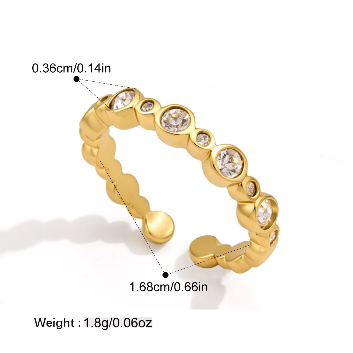 Twist Zircon anneau en acier titane Niche et haut de gamme