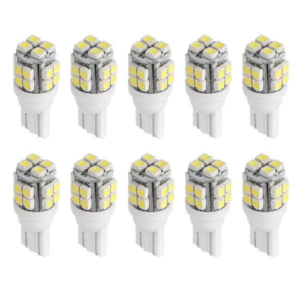 10Pcs 12V T10 LED Ampoule Wedge Base Intérieur Dome Carte Lumières LED Plaque de licence Trunk S
