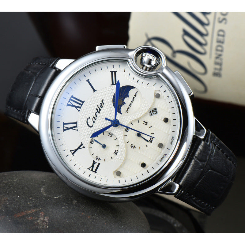 Montre d'affaires homme avec un bracelet en caoutchouc