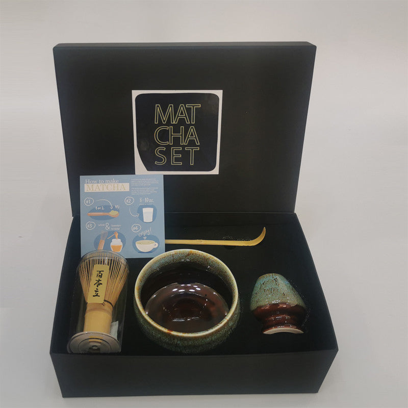 Jeu d'outils japonais de fabrication de Matcha coloré glacé Kiln changement de scroub Bowl