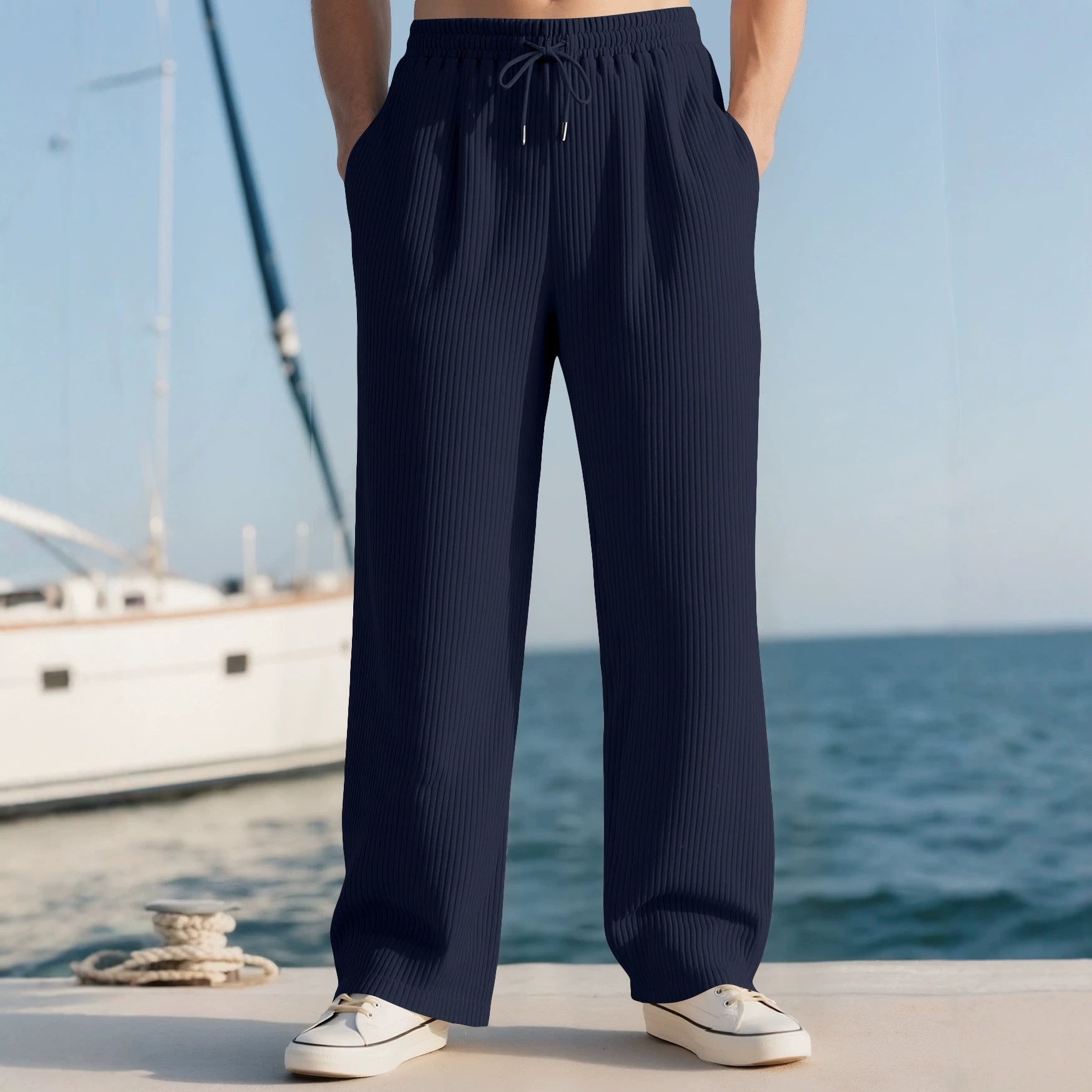 Commerce extérieur Pantalon à côtes verticales pour hommes