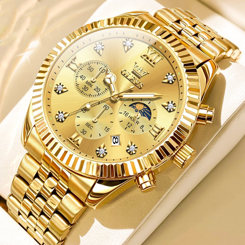Montre Quartz d'Or tendance homme