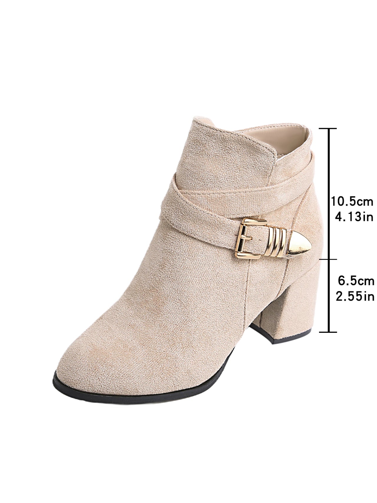 Automne Hiver Arrivée Femmes Solid Couleur Bottes de cheville Plus Taille Chunky Talon Combat Mode B