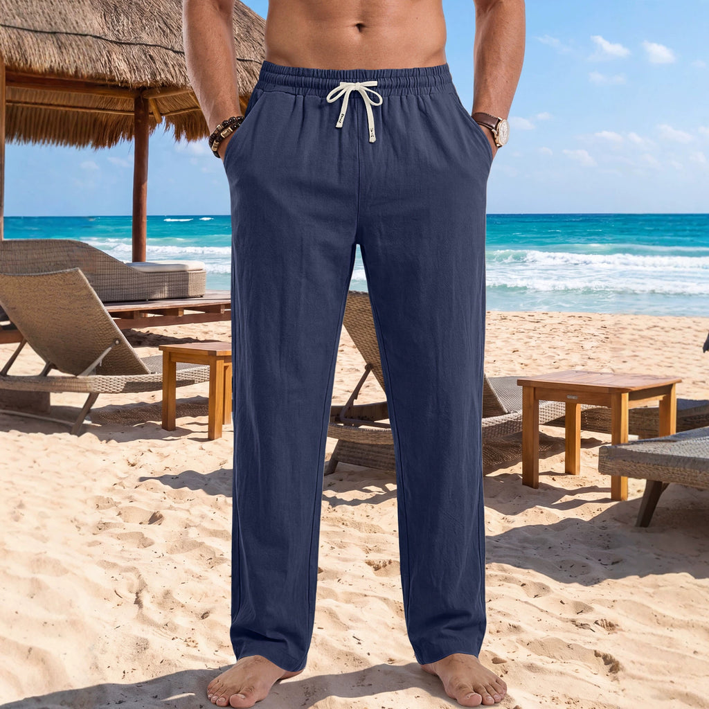 Pantalons en coton lavés, de style américain pour hommes
