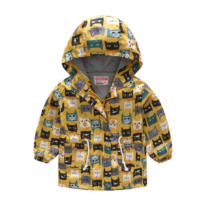 Le printemps et l'automne mince à capuche bébé mignon Zipper veste pour enfants