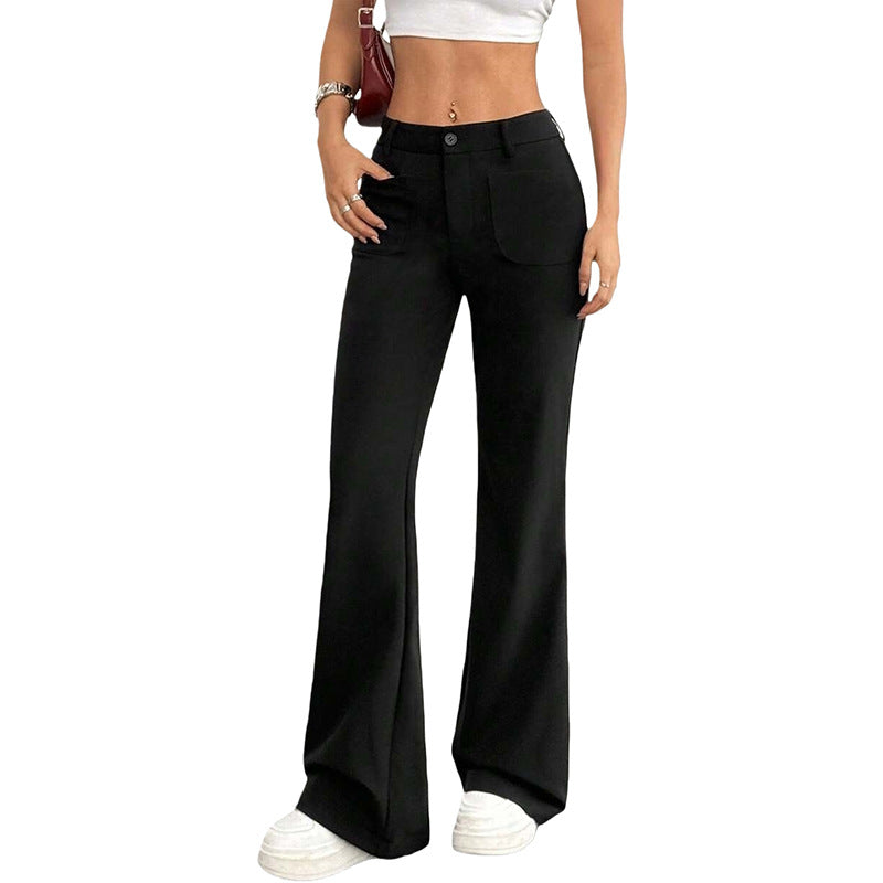 Border European and American Amazon Style Pantalons flamboyants Droite Haute-Waisted Léger Casual