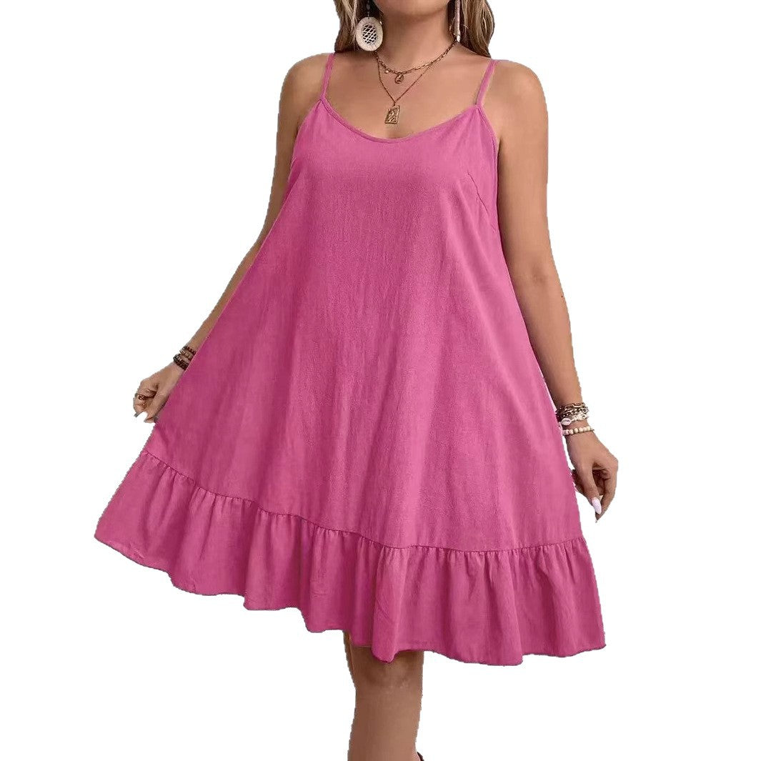 Robe courte large en forme de spaghetti