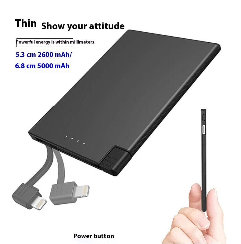 Portable compact ultra-mince avec alimentation mobile par câble