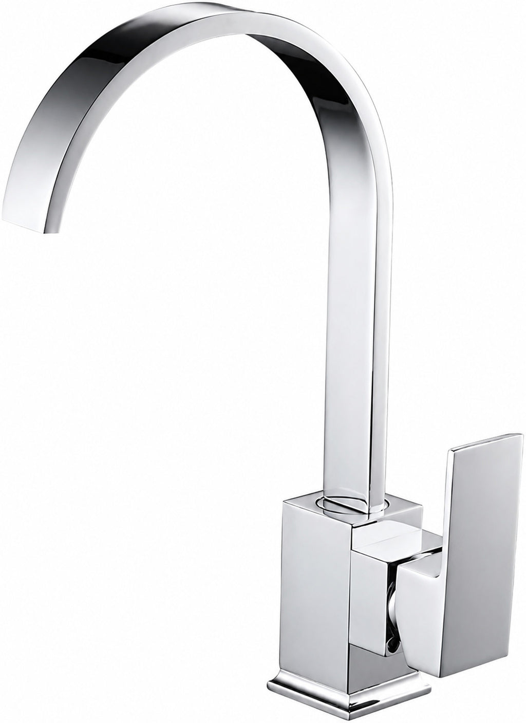 Chrome Kitchen Sink Mixer Tap Waterfall Single Lever Swivel Monobloc