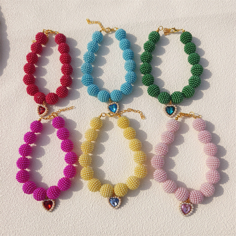 Collier de chien perlé Yangmei-Berry perlé