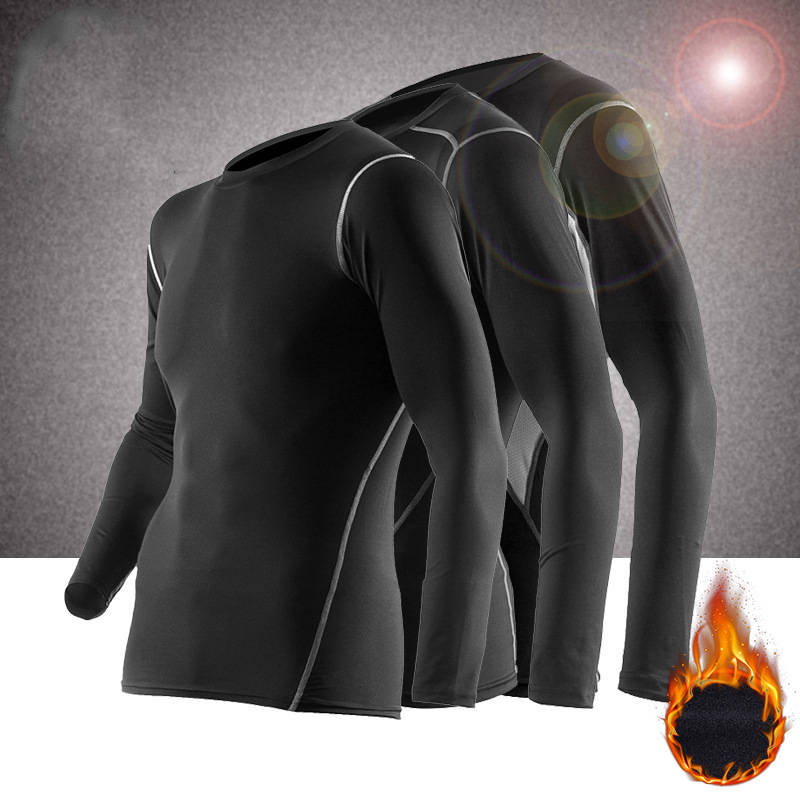 Ensemble de vêtements de fitness sport pour hommes Entraînement de course Basketball Plus Pantalon de compression Velvet