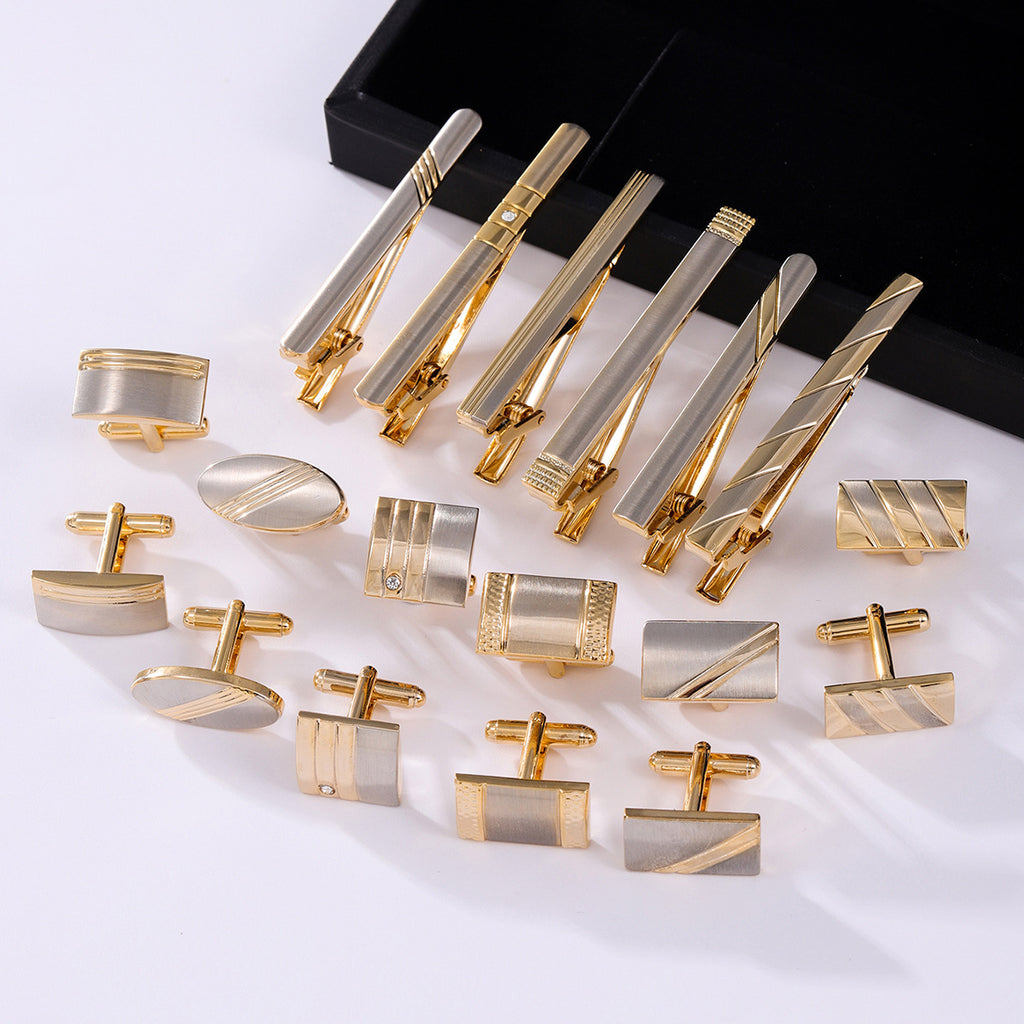 Hommes formal Business Cufflinks and Tie Clip Set