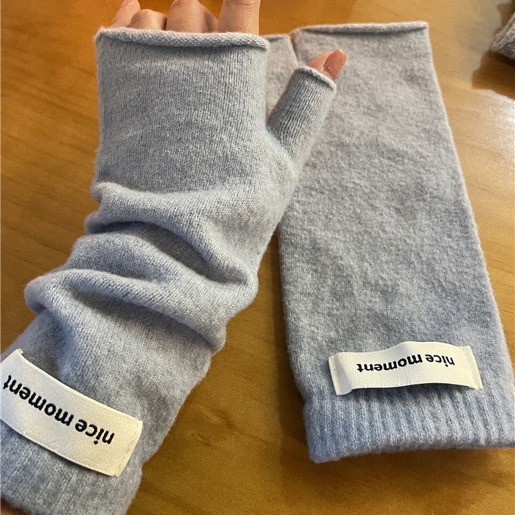 Mittons sans doigts tricotés en cachemire d'hiver chaud