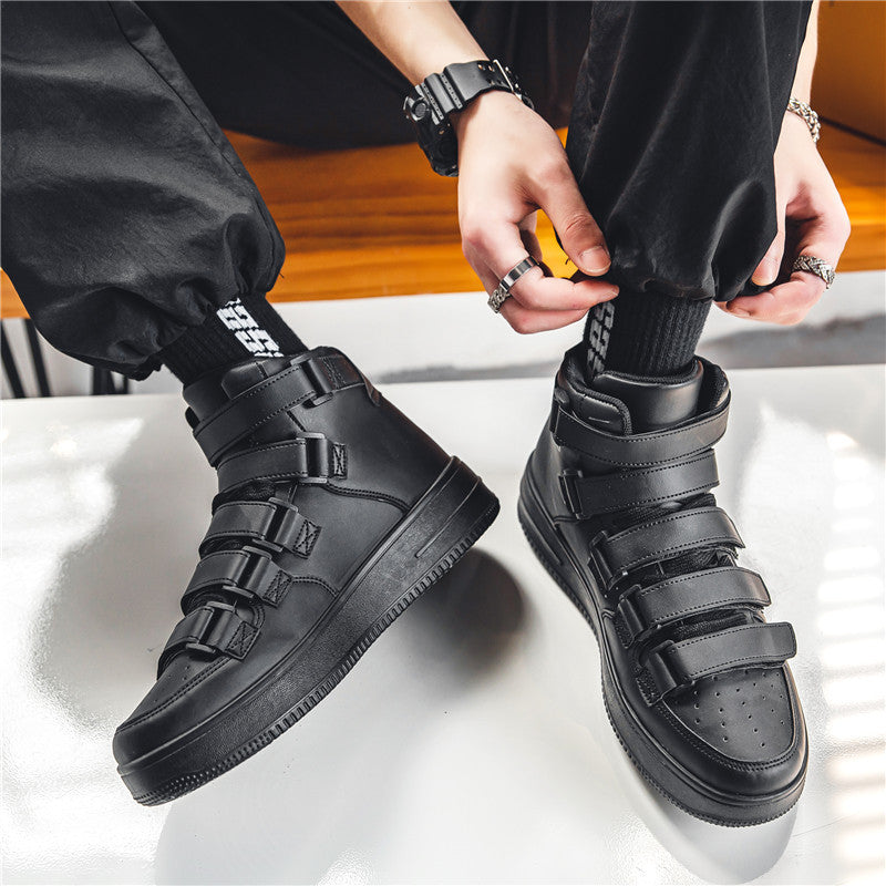 Printemps Hommes Haut-top Conseil Chaussures Trendy Jeunes Chaussures Étudiantes Blanc Velcro Sports Casual