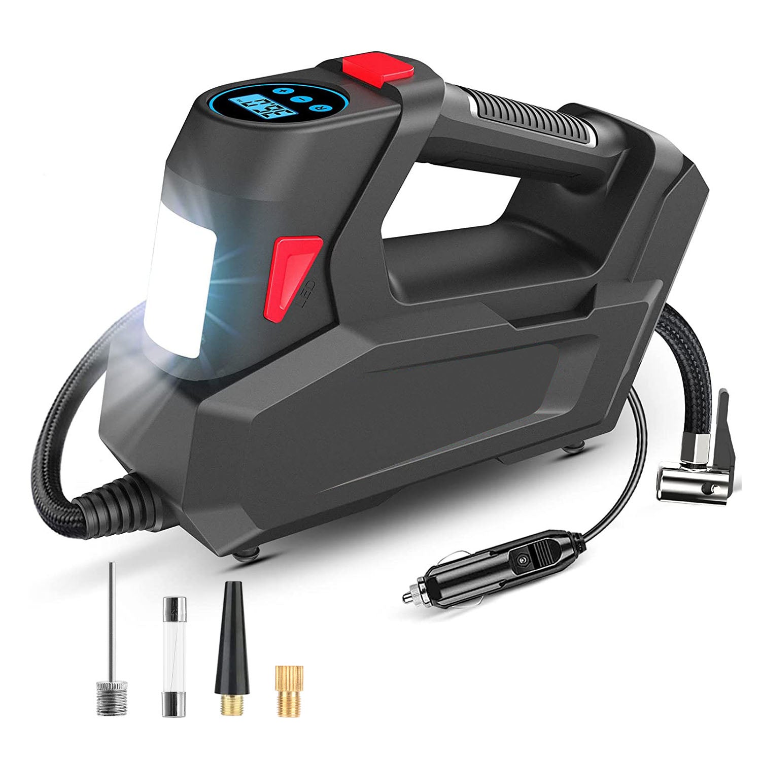 1Pc Gonflateur de pneus portable 120 PSI Gonflateur de pneus à puissance maximale 90W avec affichage numérique