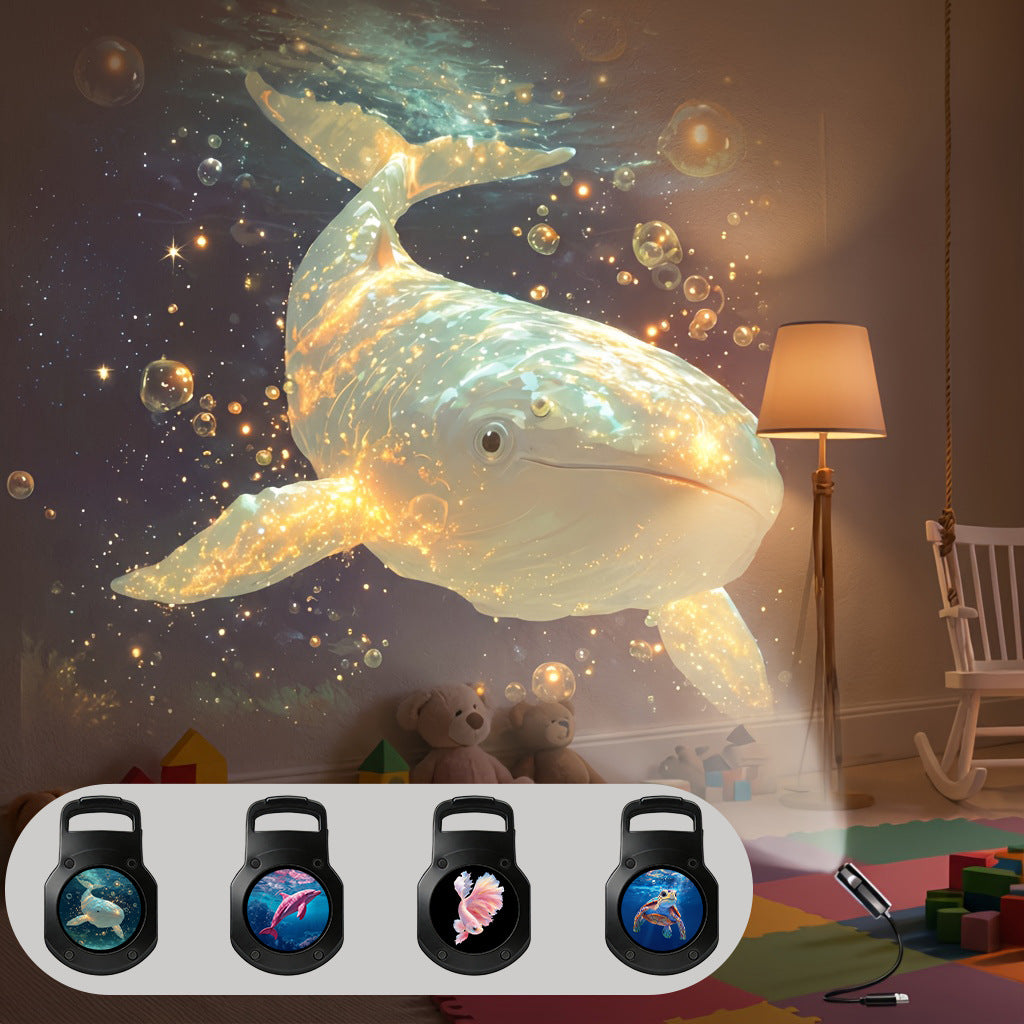 Portable USB Starry Sky Projection Night Light avec des diapositives interchangeables