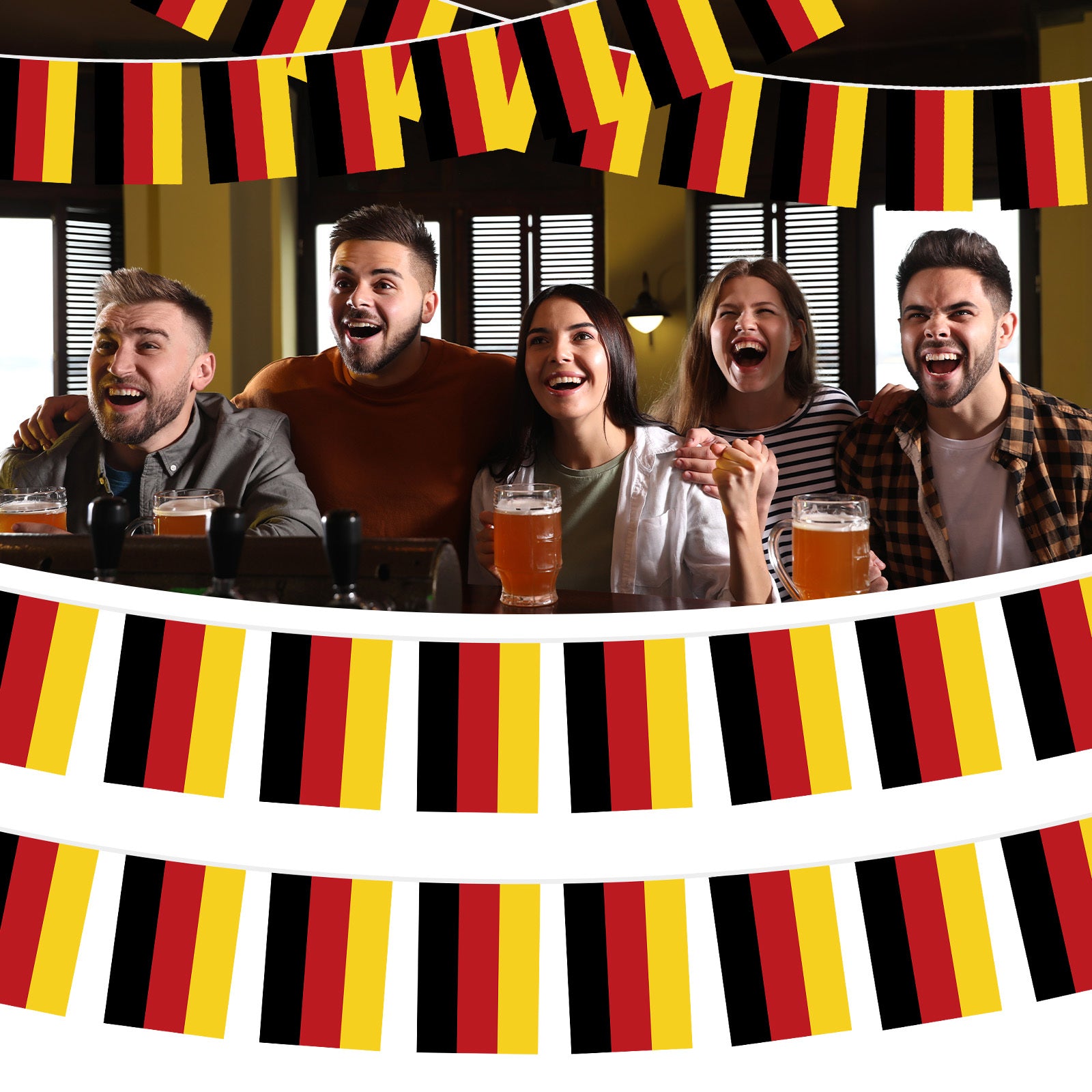 Allemagne Flag Garland - 2 X 10 mètres de décoration de partie (30 drapeaux par Garland)
