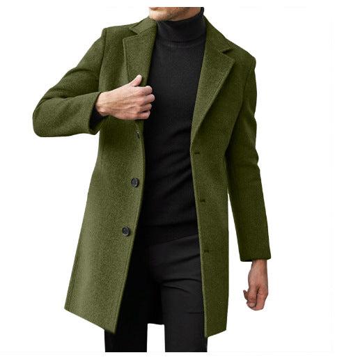 Vêtements de dessus en laine à manches longues pour hommes