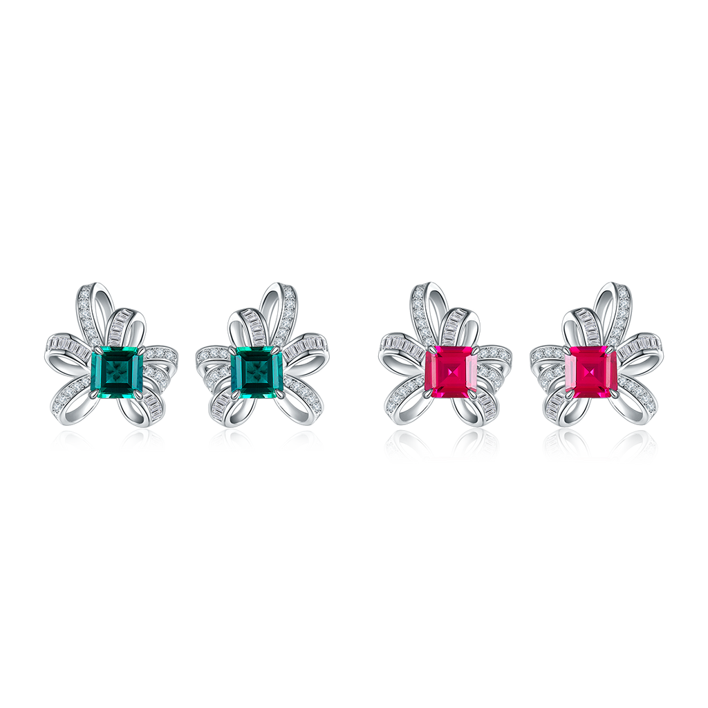 S925 Boucles d'oreilles Sterling Silver Bowknot Stud