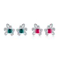 S925 Boucles d'oreilles Sterling Silver Bowknot Stud