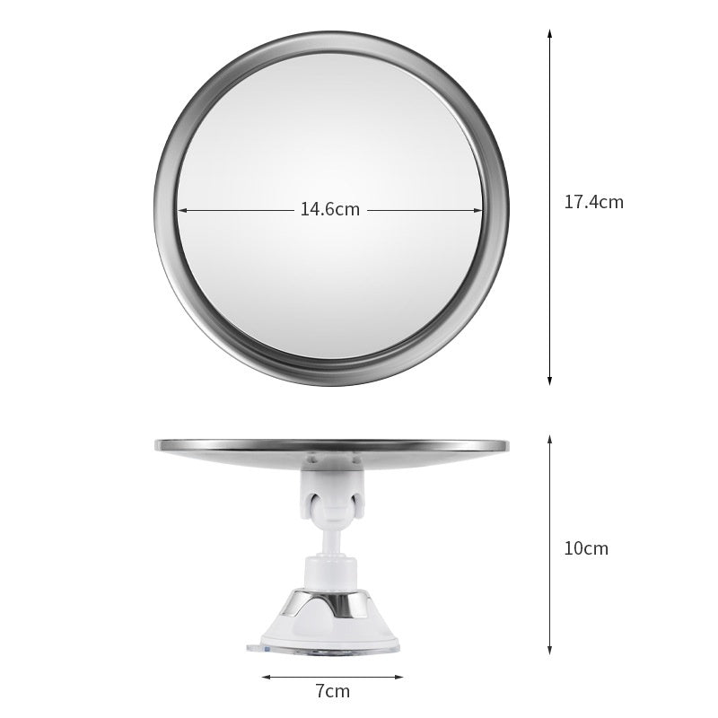 Miroir anti-fog salle de bains avec aspiration rotative à 360 degrés Cu couleur argent