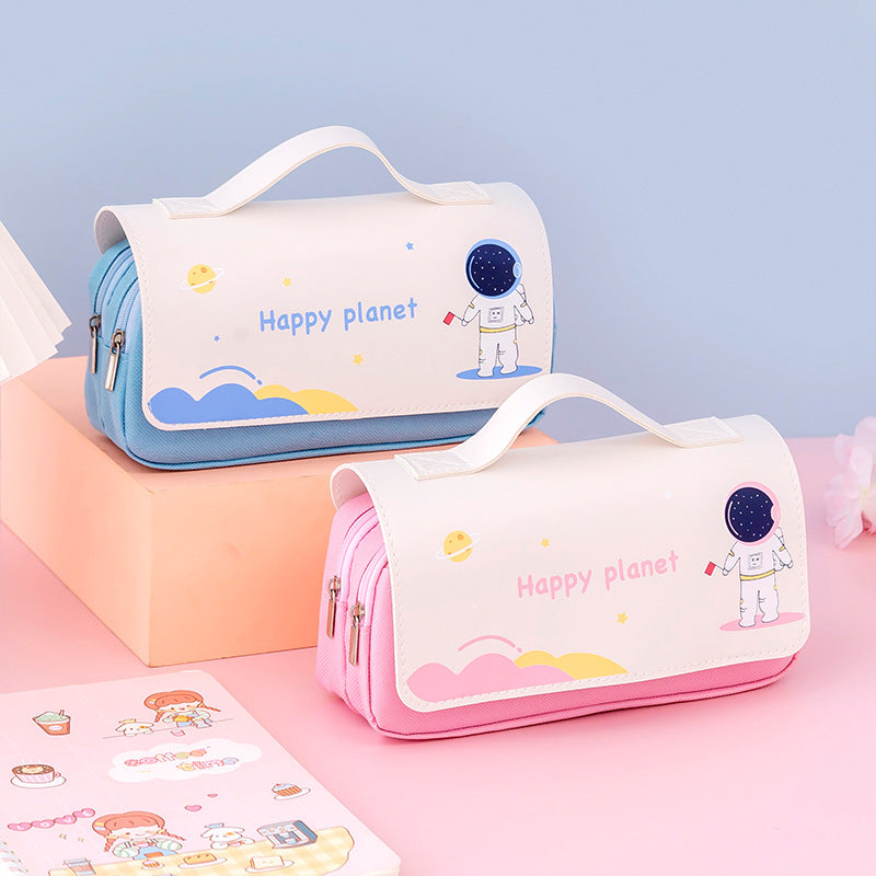 Boîtier de crayon de grande capacité Cute Portable Cartoon Creative multifonction