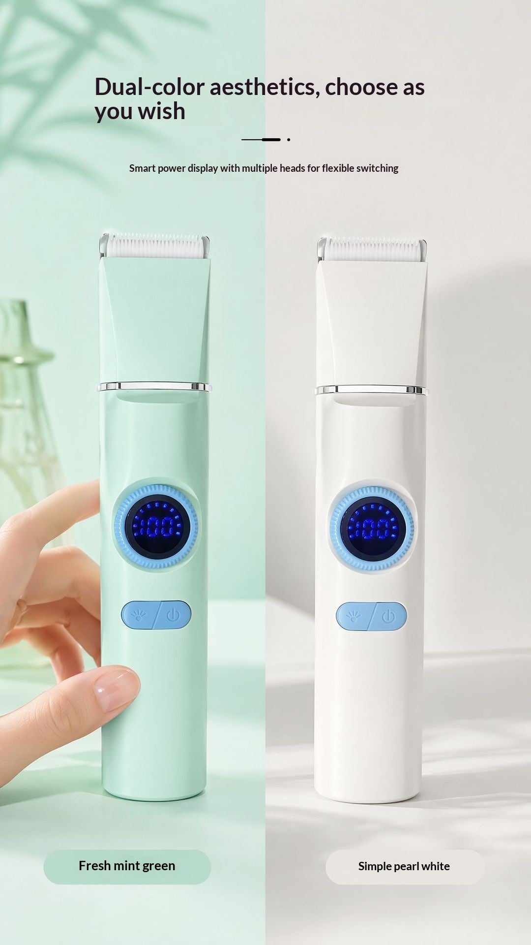 Clipper électrique pour animaux de compagnie avec affichage numérique