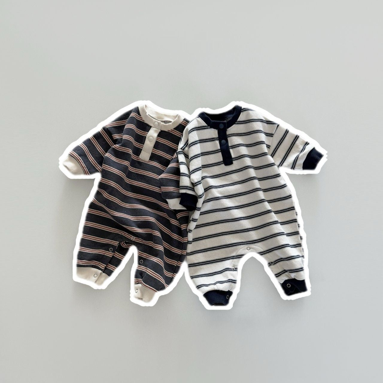 Jumpsuit rayés bébé garçons et filles printemps et automne manches longues