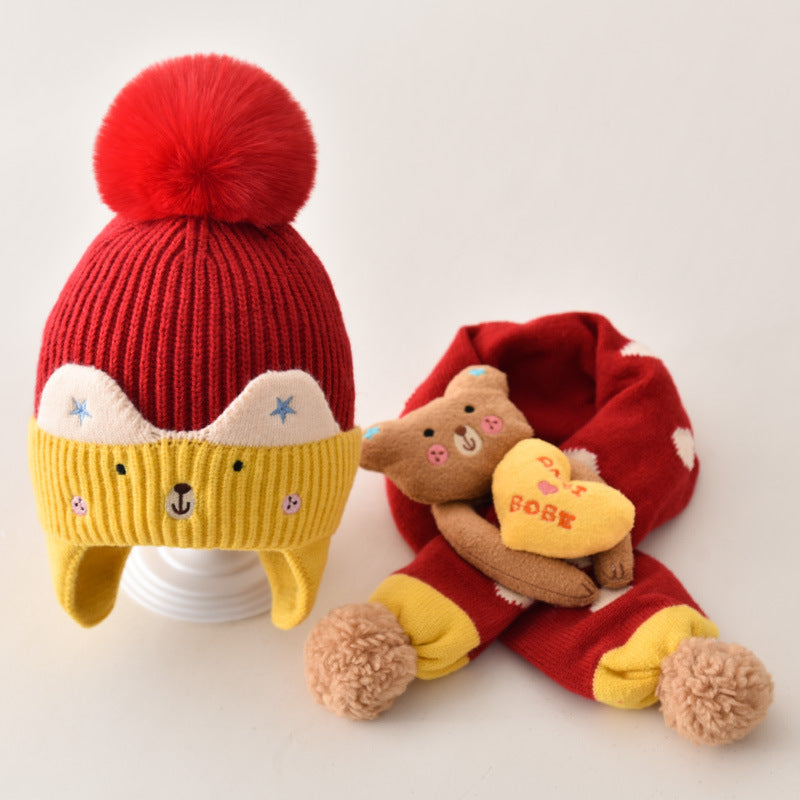 Chapeau d'enfants Chapeau écharpe en laine bébé