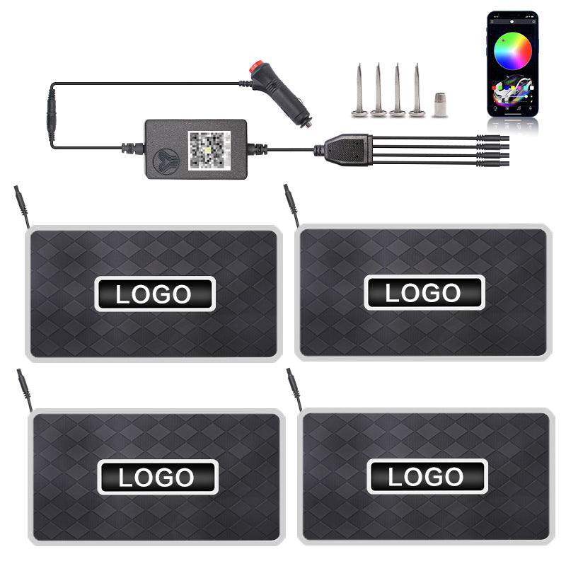 Tapis de voiture Ambiance Light Led Voiture lumière décorative Bluetooth RGB Foot Sound Control Rhyt