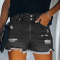 Shorts en denim polyvalents et élégants à bords bruts