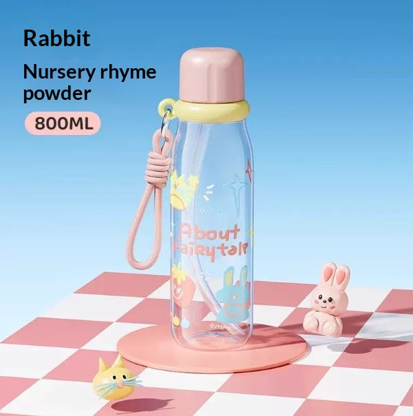 Coupe en paille pour les enfants Bouteille d'eau portable mignonne pour les étudiants