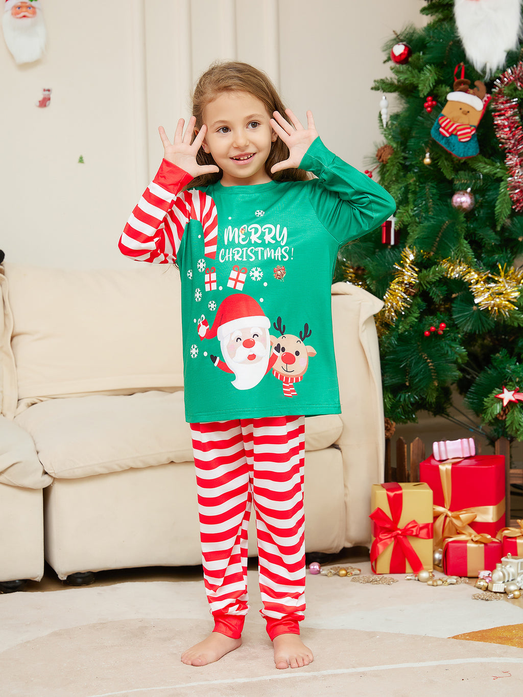 Caricature Lettre du Père Noël Imprimer Pyjama de Noël parent-enfant