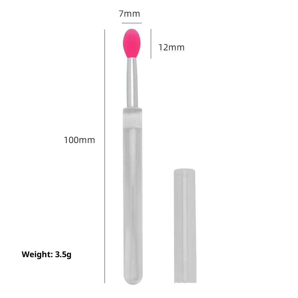 Portable Dust-Free Silicone Lip Brush with Lid