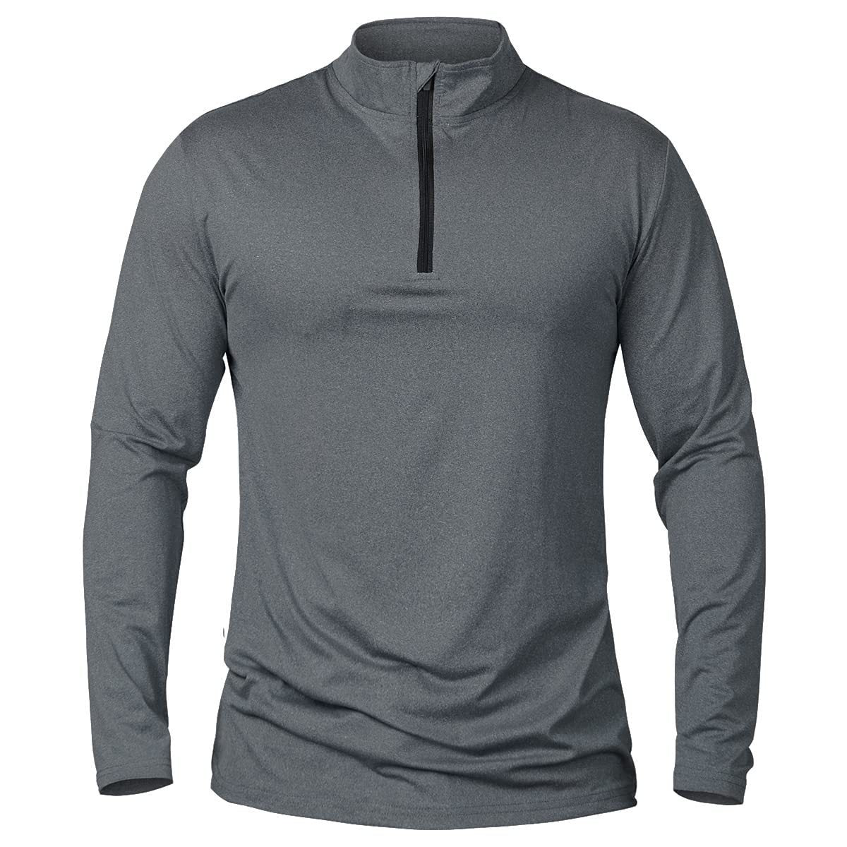 Pullover pour hommes d'Amazon Long Sleeve Sports Leisure Half Zipper Golf Long Sleeve Solid Color
