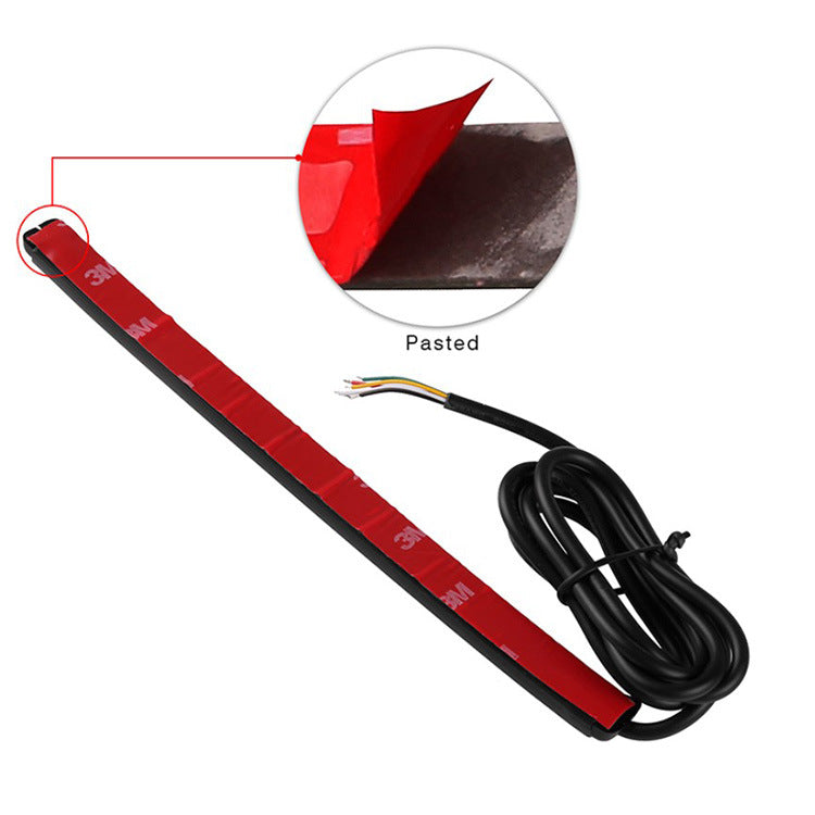 Moto LED Lampe de frein bicolore de direction Imperméable Barre plaque de licence auxiliaire