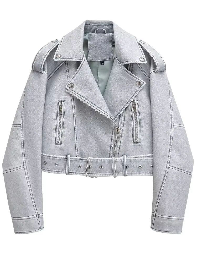 Best-seller Street style Retro Tundown Collar Loose Laved Jacket