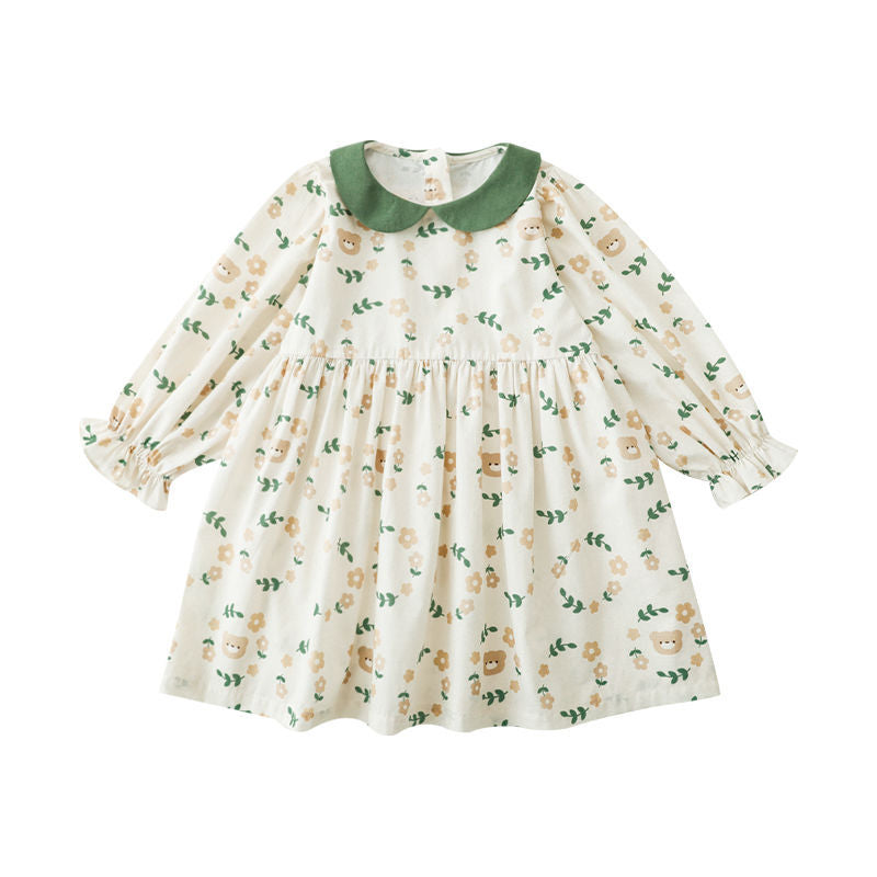 Robe de coton à col rond pour tout-petits Et les enfants