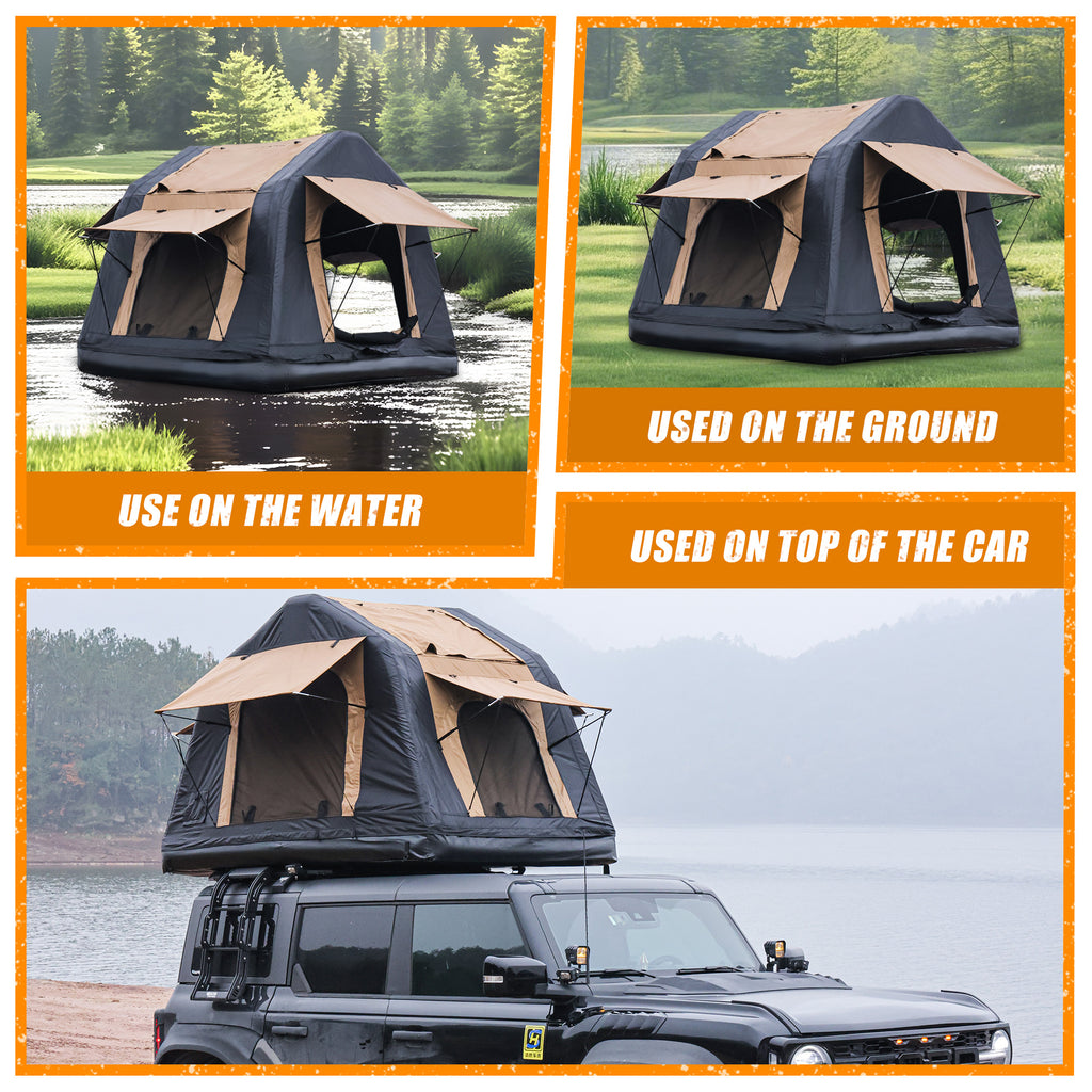 Pliable 2-3 personnes Amphibious Gonflage de voiture Top Tente pour camping Glamping extérieur C