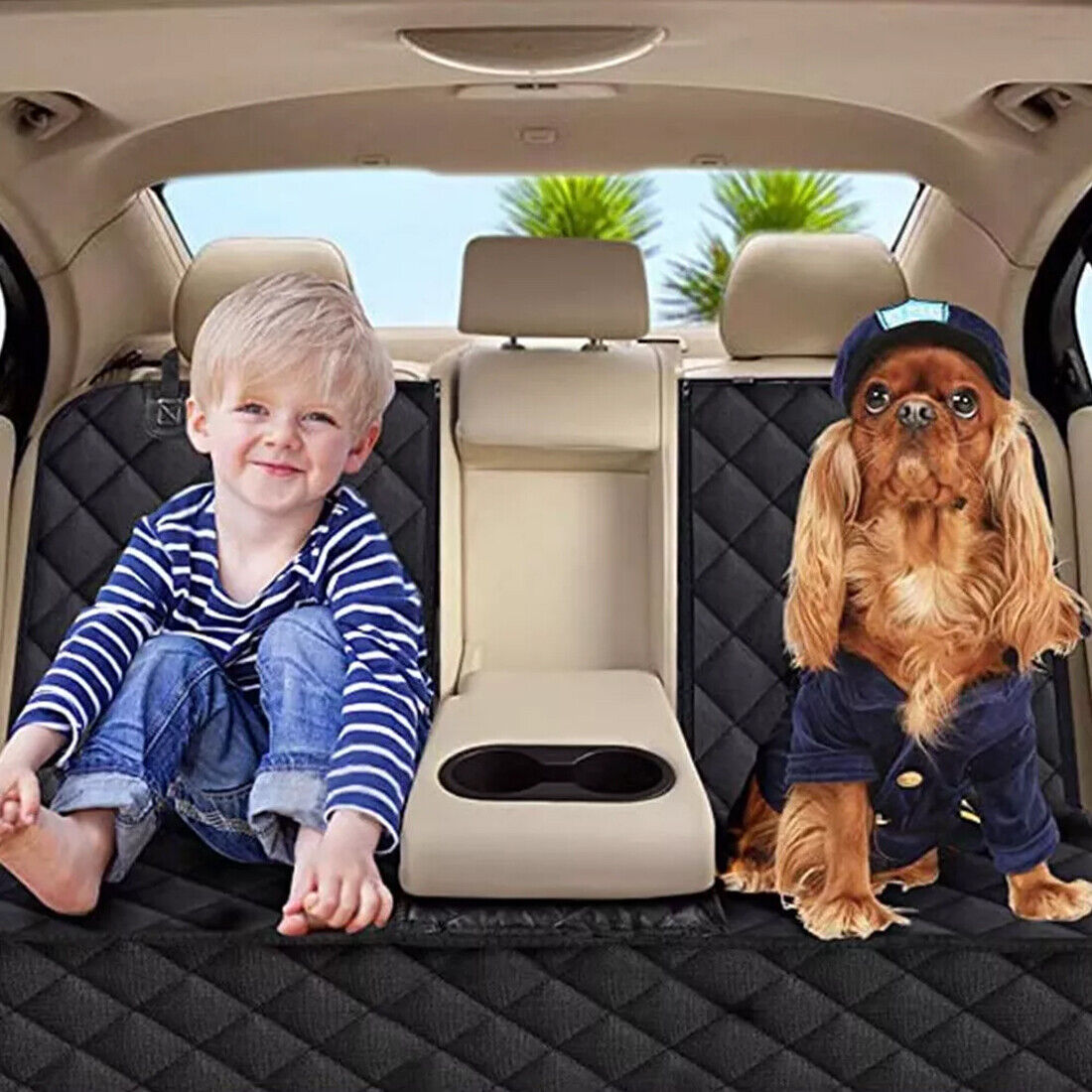 Couverture arrière arrière de la voiture Protecteur chien Tapis antidérapant